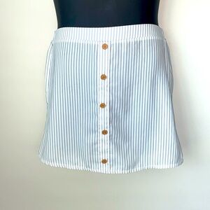 Women’s Grey and White Striped Mini Skirt